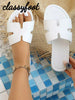 1 Pair Women's Hollow H-Type Orange Faux Leather Flat Sandals, Simple & Fashionable, Lightweight & Breathable, Suitable For Daily Casual, Vacation, Beach,Summer Shoes